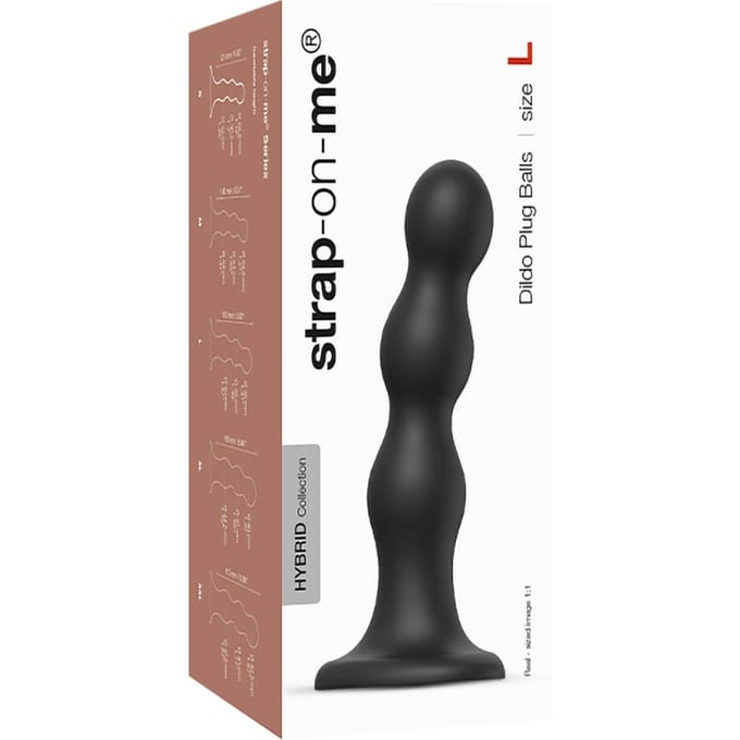 Strap-On-Me - Dildo Plug Balls - Zwart XL