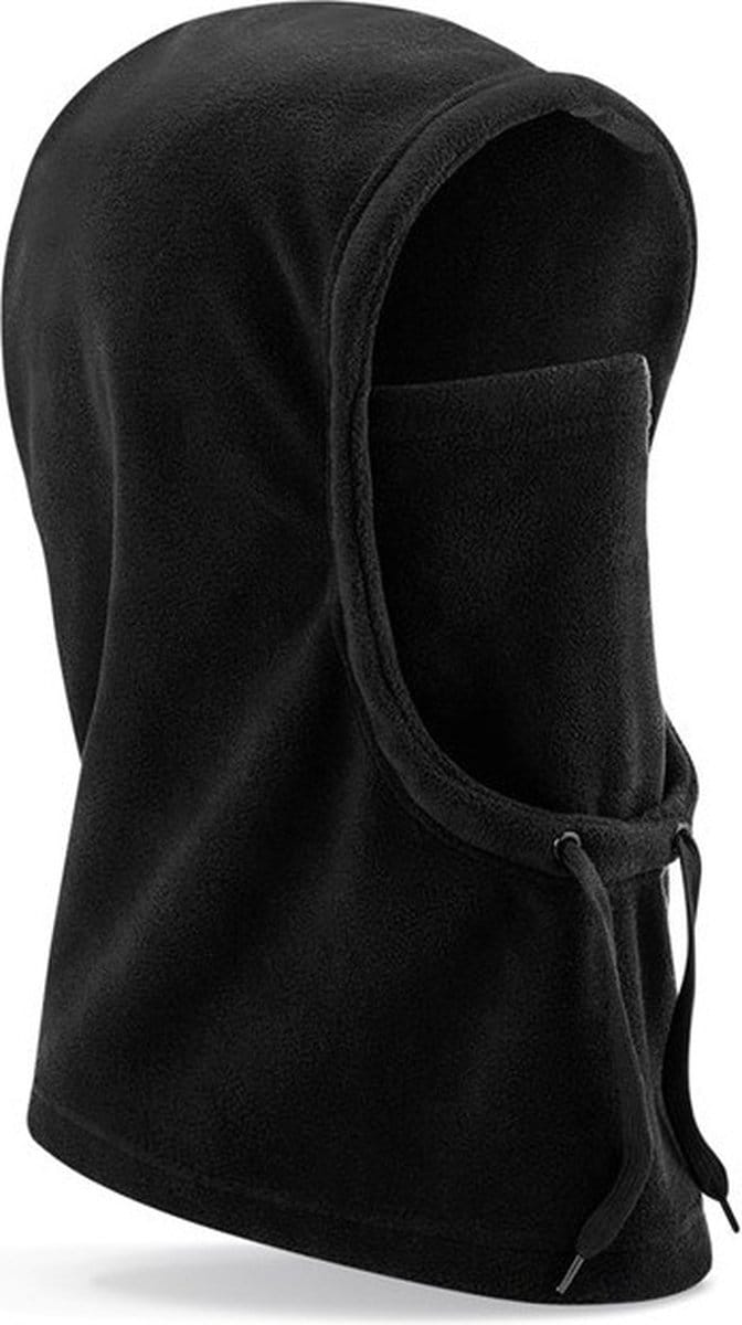 Beechfield Bivak muts / balaclava - Wintermuts - zwart - 100% fleece polyester - met windvanger - volwassenen