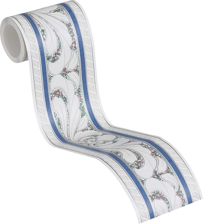 ARTDECO BEHANGRAND | blauw grijs wit groen rood - A.S. Création Only Borders 11