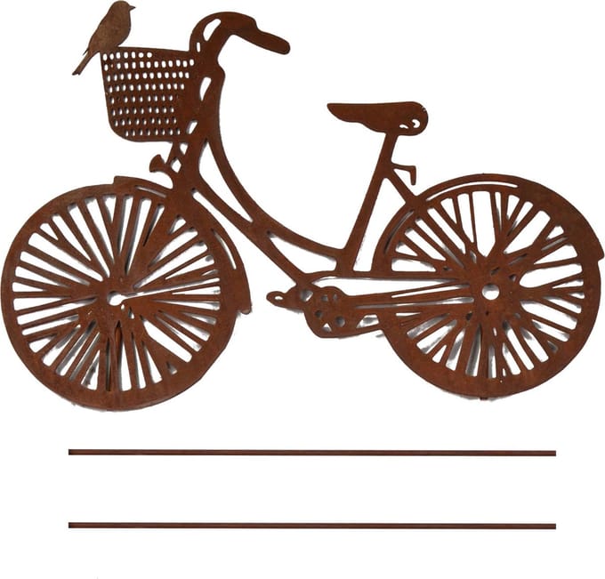 UNUS® Tuinsteker fiets tuindecoratie in roestoptiek groot