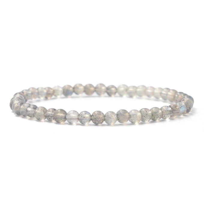 Bixorp Labradoriet Edelstenen Armband - 4mm / 18cm - Luxe Handgemaakte Kralenarmband