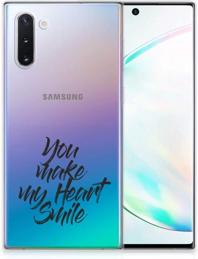 Samsung Galaxy Note 10 Siliconen hoesje met naam Heart Smile