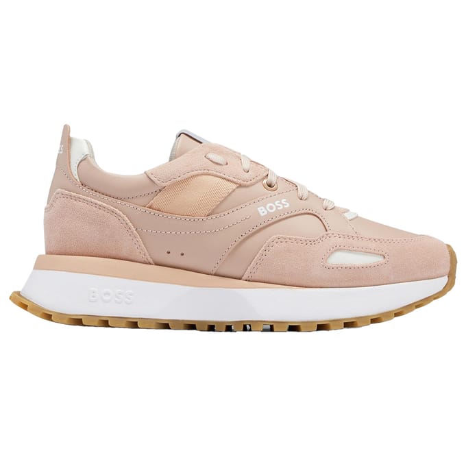 Boss Dames/Dames Leren Trainers (Licht Beige)