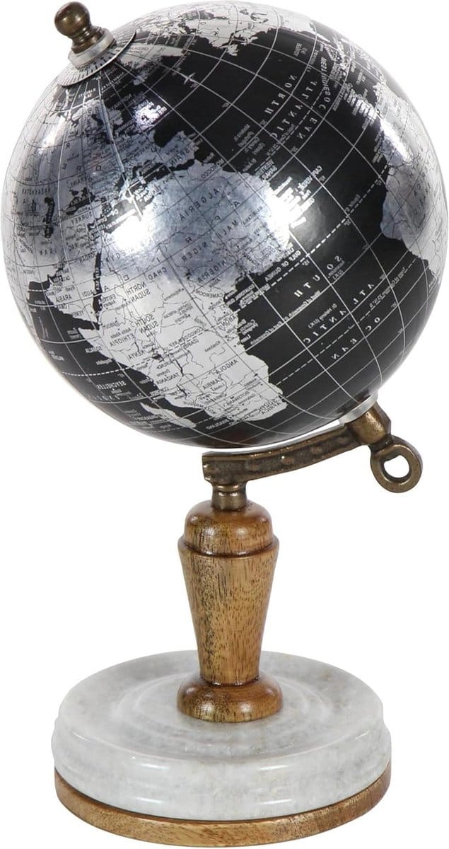 Marmer-hars bol zwart/zilver/wit/bruin 254 cm x 127 cm met moderne uitstraling