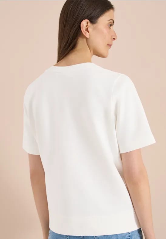 Sweater met korte mouwen en ronde hals