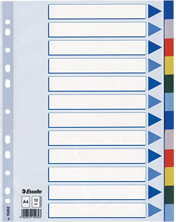 10 X Esselte tabbladen 12 tabs (15262)