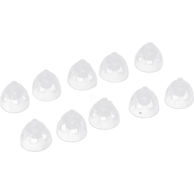 10 stuks Geluidsapparaat Vervangende Koepels Hoge Transparantie Enkellaags Siliconen Herbruikbaar Open Geventileerd 8mm Medium white