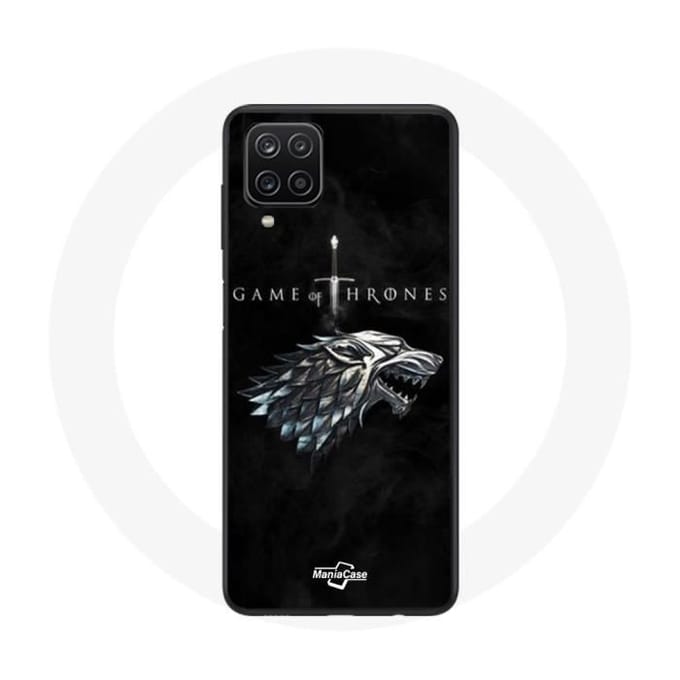 Coque pour Samsung Galaxy A12 Game of Thrones Saison 8 Le Trône de Fer La maison Stark Logo L'hiver