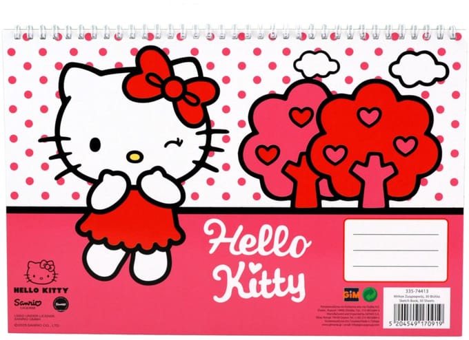 Hello Kitty Sweetheart A/4 spiraal schetsboek, 30 bladen