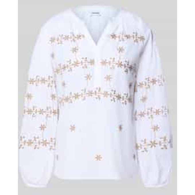 Blouse met tuniekkraag en korte knoopsluiting