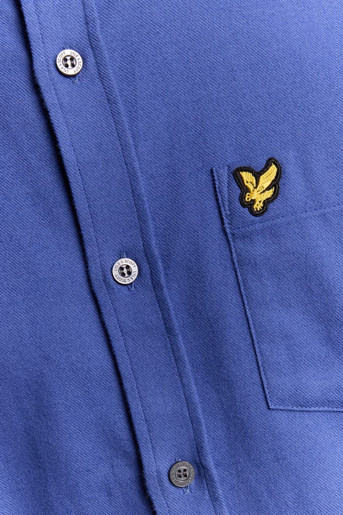 Lyle & Scott Plain Flannel Shirt Twilight Taglia: S | Camicie Outlet | Uomo