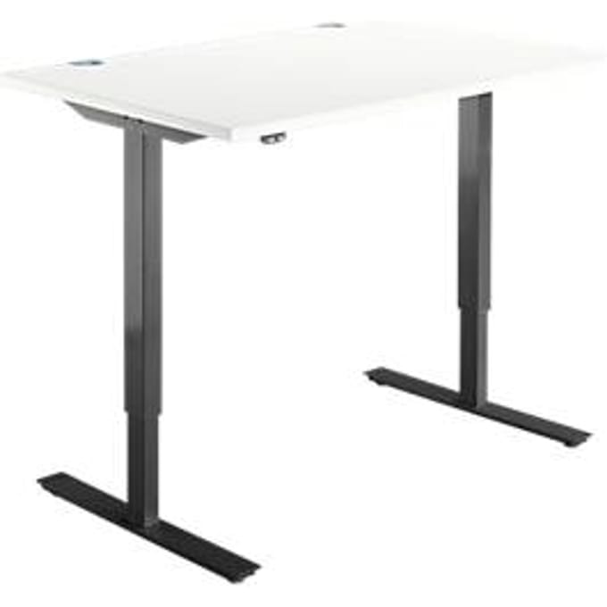 Schäfer Shop  Select Bureautafel START UP, eentraps elektr. in hoogte verstelbaar, B 1200 mm, wit/zwart