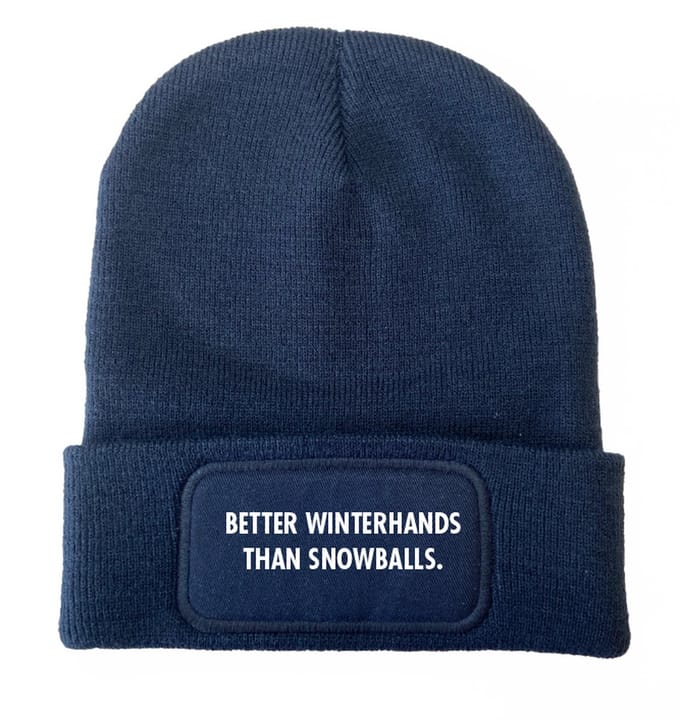 Better winterhands than snowballs wintermuts navy | wit- soBAD. | Unisex | Skimuts | Muts | Kou | met grappige tekst | Winter | Beanie