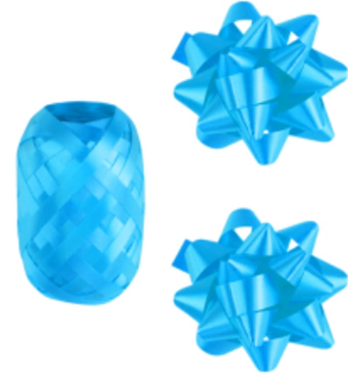 Gift accessoires - blauw - krullint - cadeaulint
