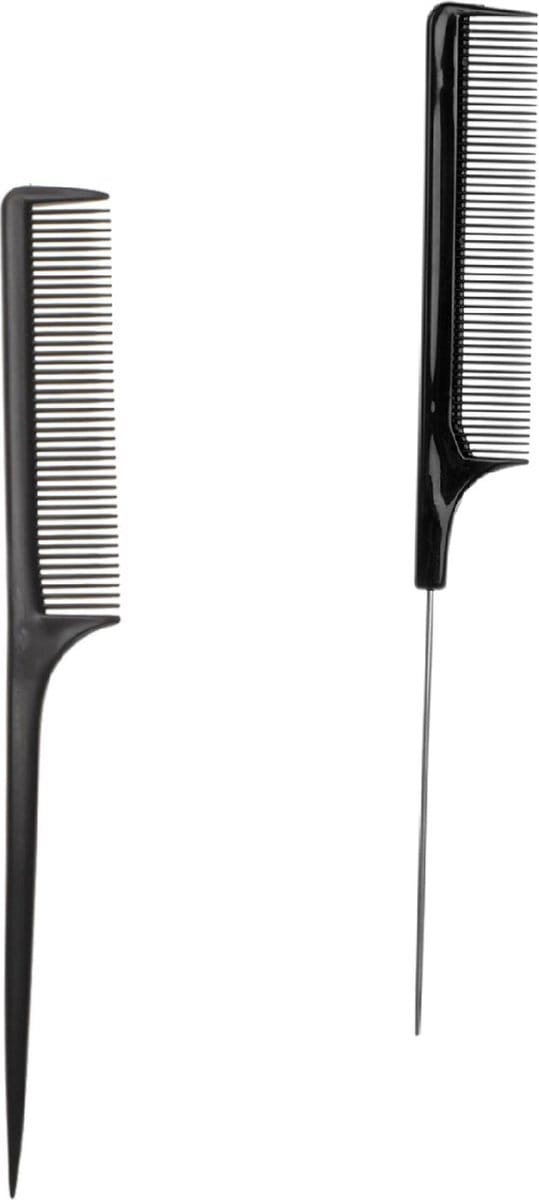Cabantis 2-delige set van Puntkammen - Styling Tool zwart - Kapper Kam - Haar Kam - Haar Accessoire - Set van 2