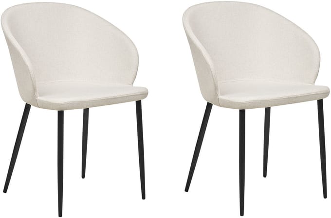 MASON - Eetkamerstoel set van 2 - Lichtbeige - Polyester