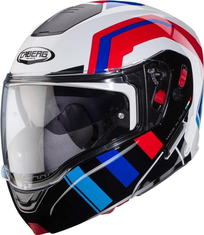 Caberg Horus X Road Wit Zwart Blauw Systeemhelm - Helm