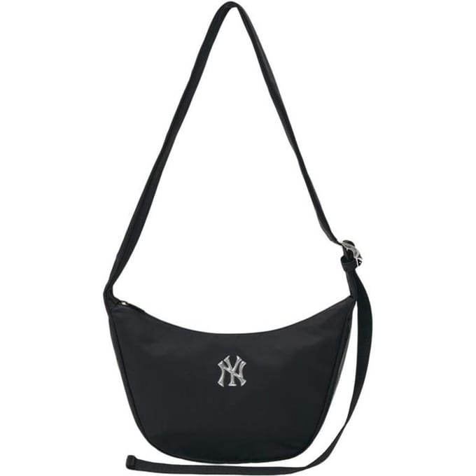 Sac bandoulière en nylon à fermeture éclair avec logo de marque MLB Sacs unisexes Noir 3ACRM044N-50BKS Black black