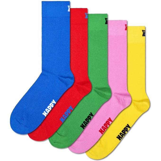 Happy Socks Effen Sokken Multi Colors 5-Pack - Maat 41-46
