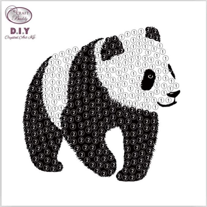 Crystal Art Motif Kit stickers | Panda