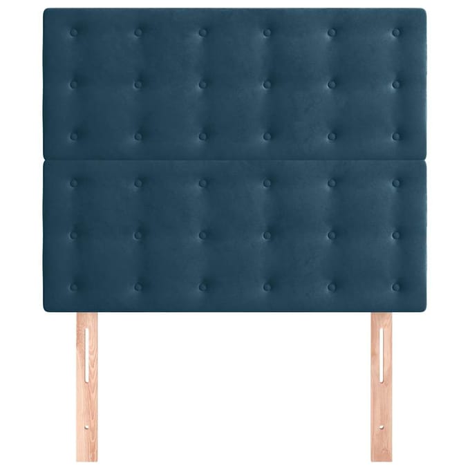 vidaXL - Hoofdbord - donkerblauw - 90x5x118/128 - cm - fluweel