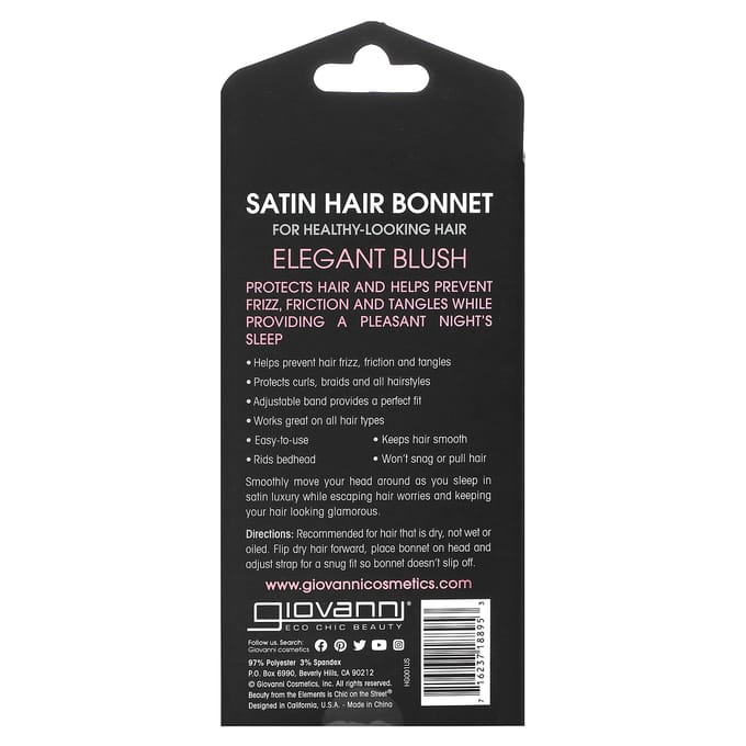 GC - Elegant Blush Satin Hair Bonnet - Single Unit