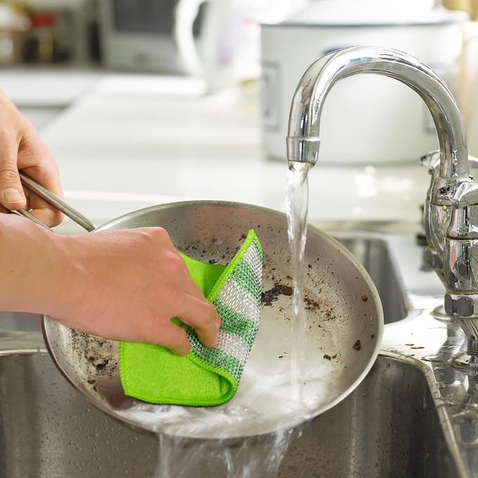 Clean home microvezel schuursponsjes 2 stuks  12x17 cm