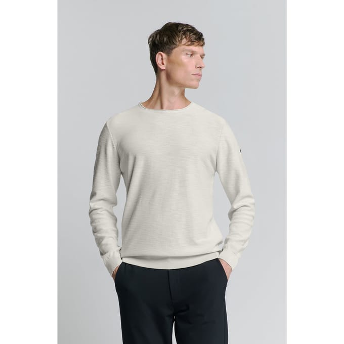 No Excess Pullover Crewneck Garment Dyed + Stone Washed Chalk Größe: M | Pullover Outlet | Herren