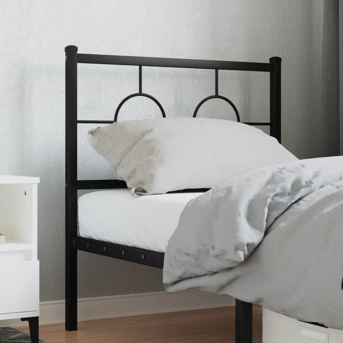 vidaXL - Vervangend - hoofdbord - 75 - cm - metaal - zwart