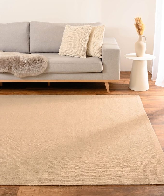 Vloerkleed katoen - Svelvik beige 200x300