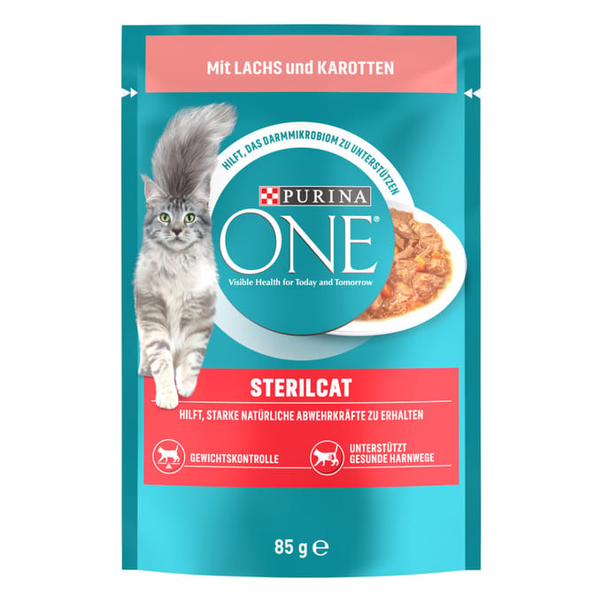 Purina ONE Sterilised Kattenvoer - Zalm & Wortels (52 x 85 g)
