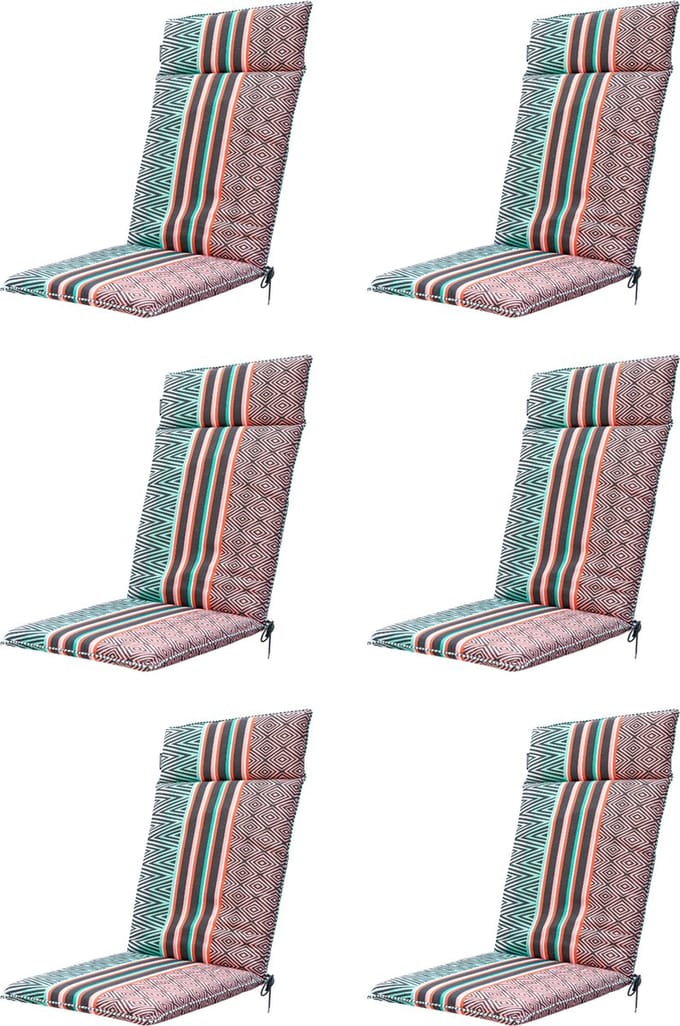 Madison - Tuinkussen - Hoge Rug - 6st - Hillow pastel - 120x50 - Blauw