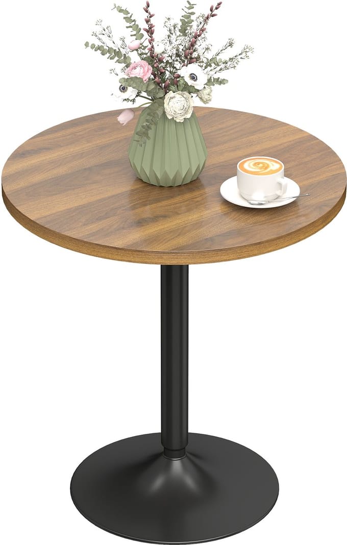 HOMCOM bartafel - spaanplaat - 60x60x73cm - walnoot