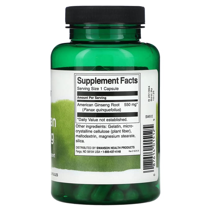 Amerikaanse Ginseng, 550 mg, 100 capsules