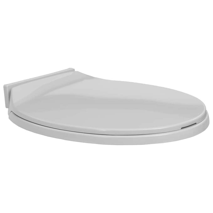 Siège de toilette avec mécanisme de fermeture douce Gris clair Ovale