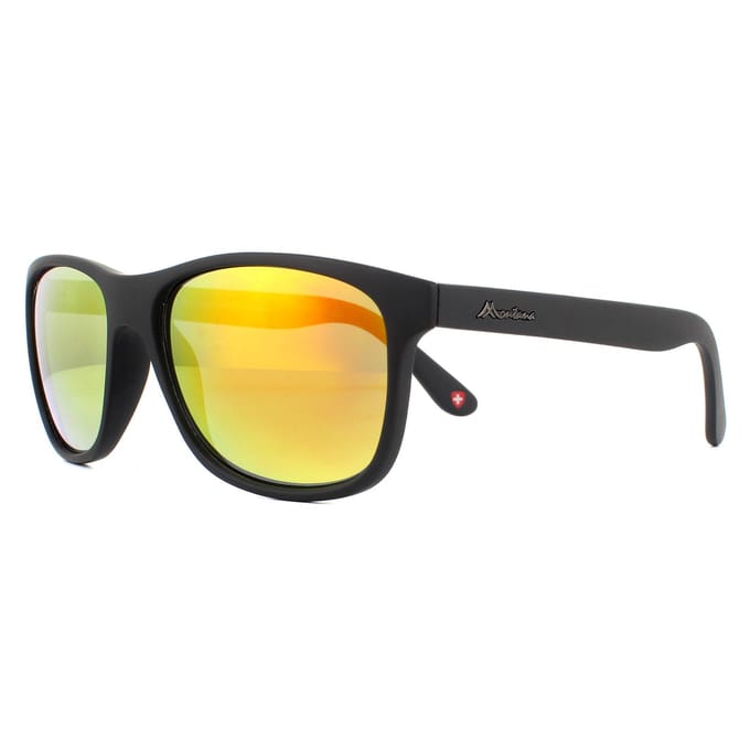 Sonnenbrille Montana mit Revo-Rotglas mattschwarz