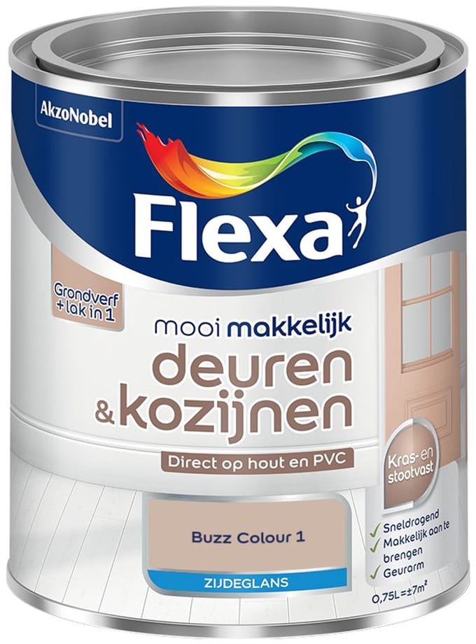 Flexa - Mooi Makkelijk Deuren & Kozijnen Zijdeglans - Buzz Colour 1 - Mengverf - 750 Ml