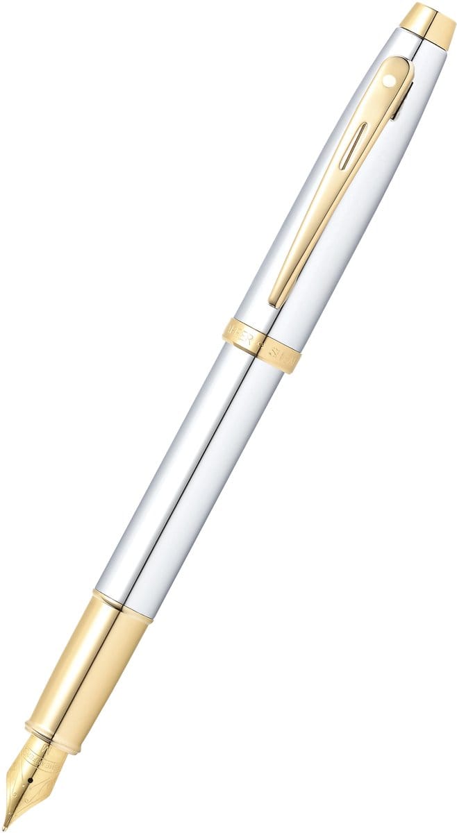 Sheaffer Vulpen - 100 E9340 - F - Bright Chrome Gold Tone