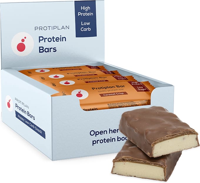 Protiplan - Proteïnereep Chocolade Karamel - 12 x 45 g - Eiwitrijk - Koolhydraatverlaagd - Suikerarm