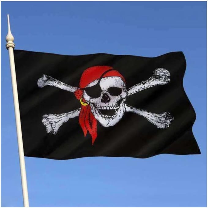 New Age Devi - Jolly Roger - Piraten vlag - Pirate flag - 90 x 150 cm - Skull & Bones