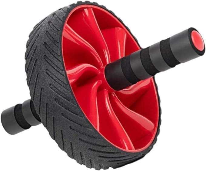 Buikspierwiel - Ab Roller - Core Training - Automatische Rebound - 17x28cm - Rood