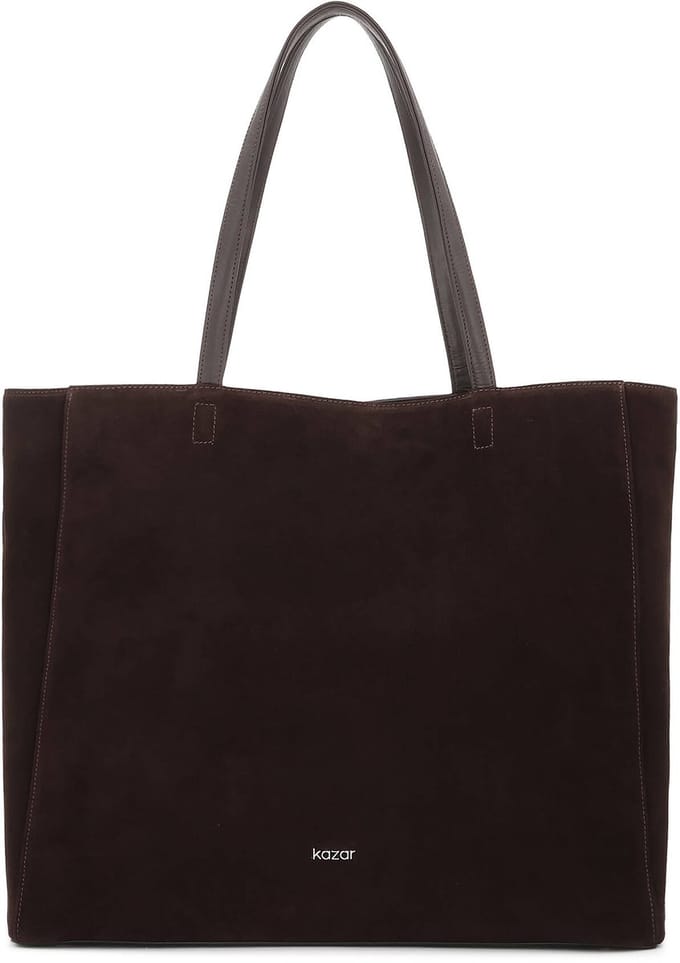 Large suede shopper bag