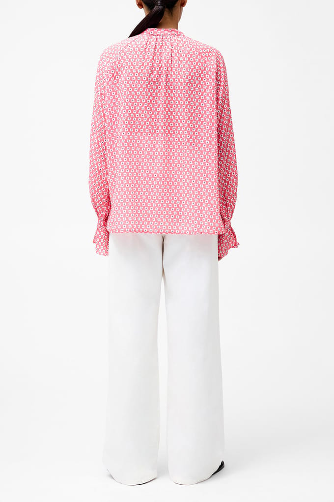 French Connection Abilene Fil Coupe Shirt Raspberry Pink Maat: S | Longsleeves Outlet | Dames | Roze