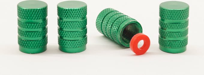 Schrader (auto) ventiel - Groen aluminium grip met afdichting