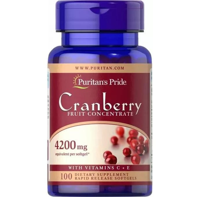Puritan's Pride - Cranberry Vruchtenconcentraat met C & E 4200 mg. 100 Softgels
