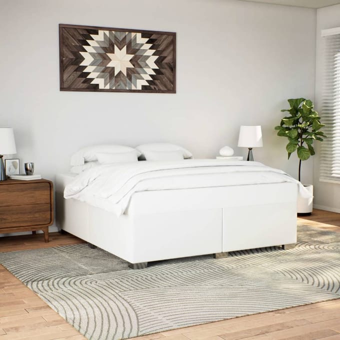 vidaXL - Bedframe - kunstleer - wit - 200x200 - cm