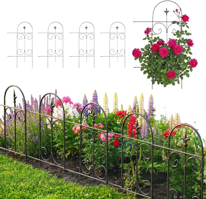 Tuinhekje - 5-delige set - 81 x 44 cm - metaal