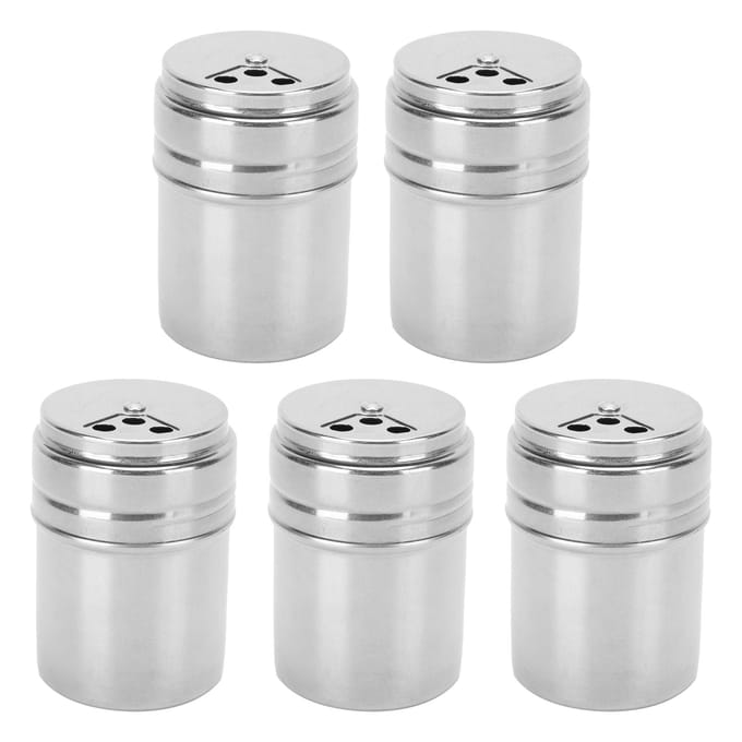 5 STUKS Kruidenfles RVS Kruidenstrooier met Draaideksel Keukenhulpje BBQ-tool white