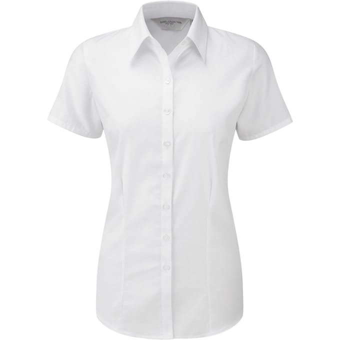 Russell Collection Dames/Dames Formeel Overhemd Visgraat (Wit)