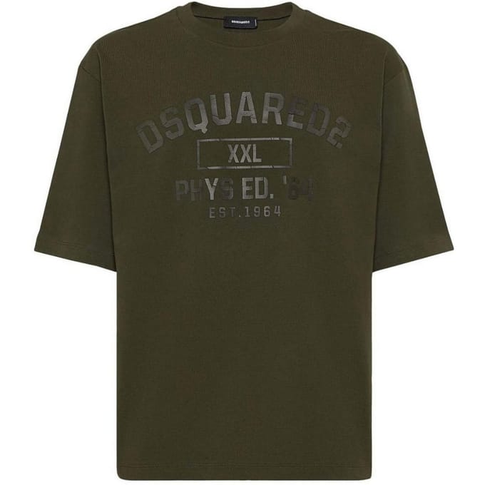 Dsquared2 Phys Ed Logo Militair Groen T-shirt